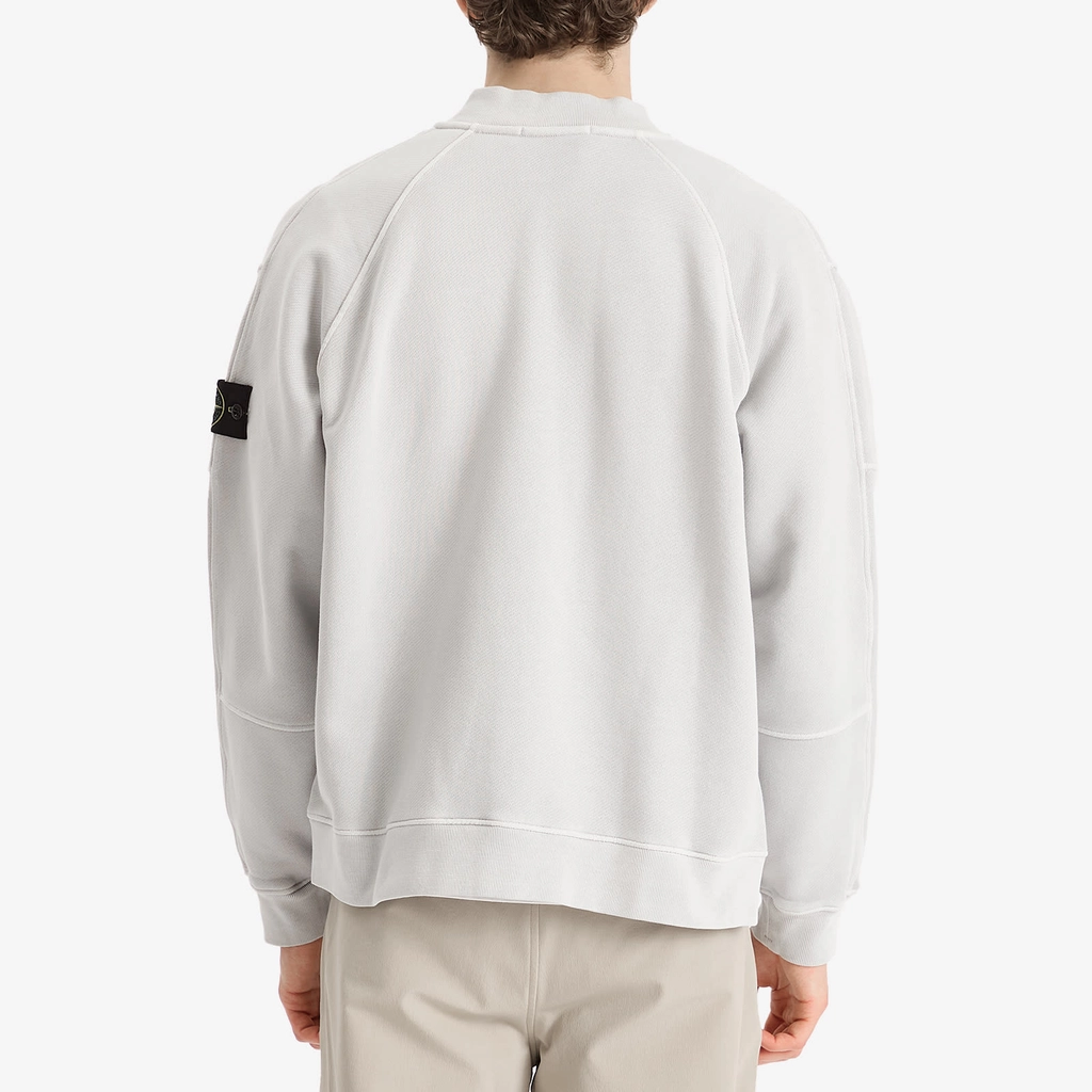 Stone Island Men's Old Effect Fleece Bomber Jacket Pearl Grey